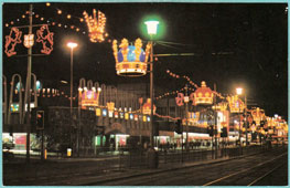 Blackpool. City street in illumination, between 1960 and 1970