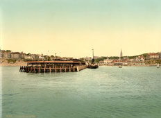Bournemouth. Panorama of town from the sea, circa 1890