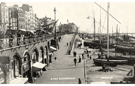 Brighton. Kings Road and beach, 1895