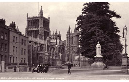 Bristol. Cathedral and Queen Victoria Statue