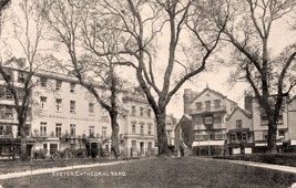 Exeter. Cathedral Yard, Royal Clarence Hotel and Mol's Coffee House, 1905