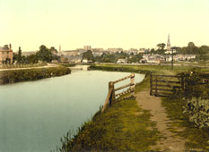 Exeter. Panorama of town from the river, 1890