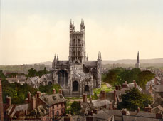 Gloucester. Cathedral from Church Tower, 1890