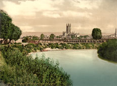 Gloucester. Cathedral from River Severn, 1890