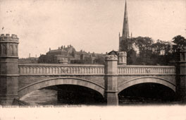 Leicester. Boulevard Bridge and St Mary's Church