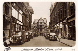 Leicester. Market Street, 1949