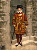 Greater London. A yeoman of the guard (Beefeater), 1890