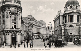 Greater London. Aldwych from the Strand, on right - Gaiety Theatre