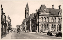 Middlesbrough. Albert Road and Town Hall