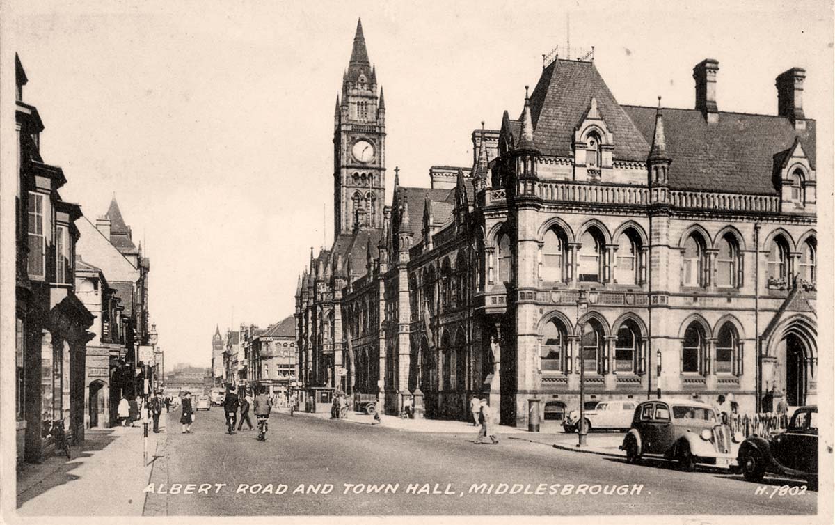 Middlesbrough. Albert Road and Town Hall