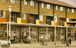 Milton Keynes. Bletchley - Castles Estate Shopping Centre, Whaddon Way, 1958