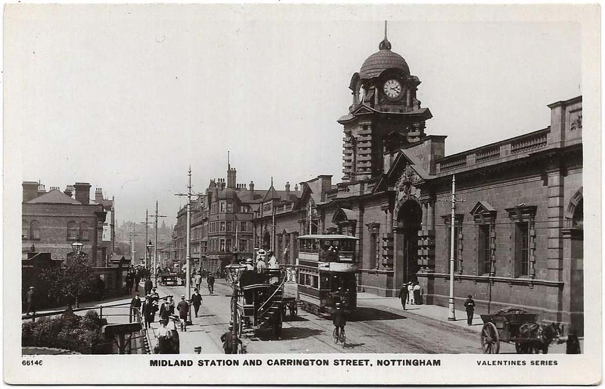 Nottingham. Midland Station and Carrington Street