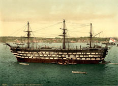 Plymouth. 'Impregnable' training ship, circa 1890