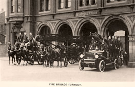 Stockport. Fire Brigade Turnout, 1915