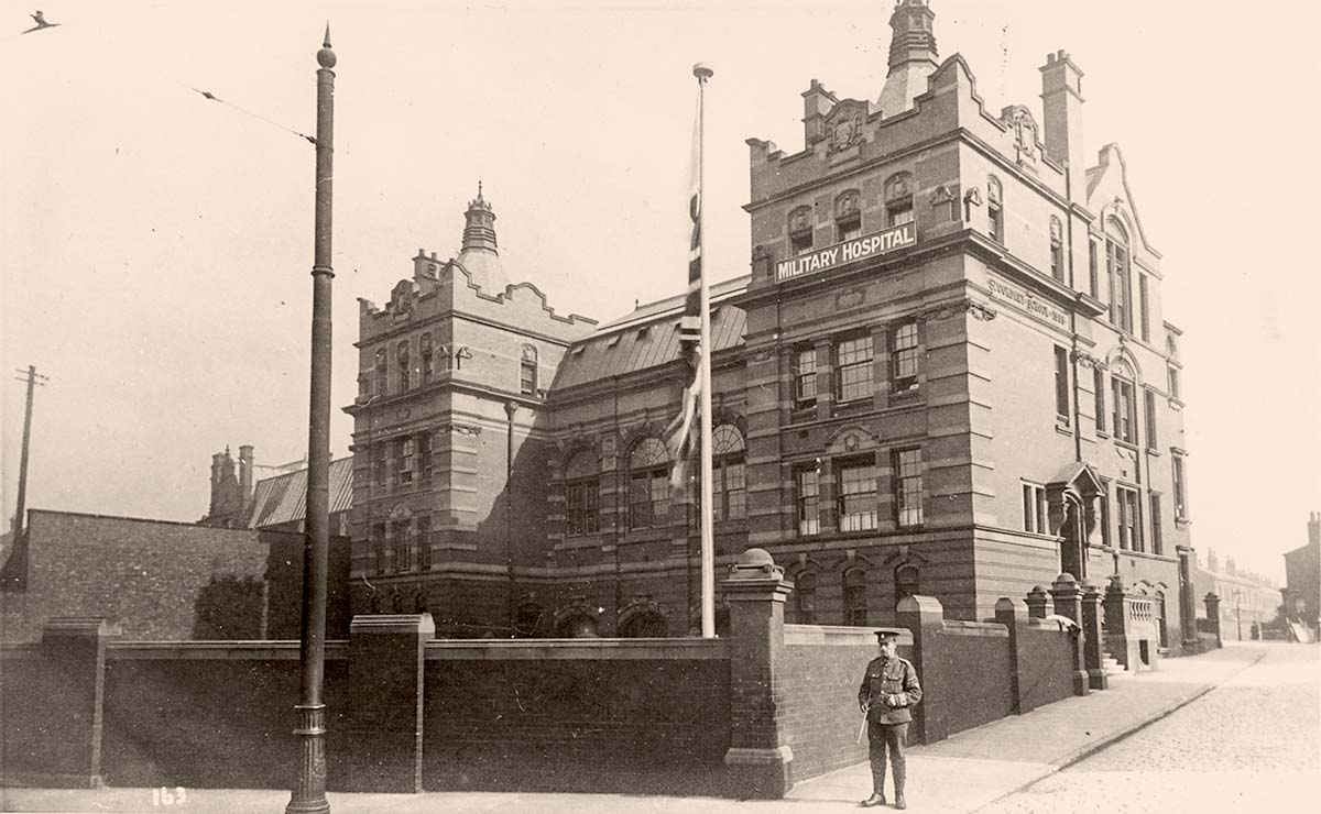 Stockport. Greek Street, High School as Military Hospital, 1914