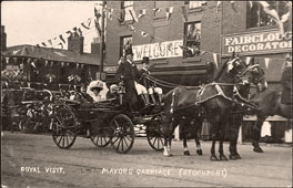 Stockport. Wellington Road, Mayor's Carriage, Royal Visit, 1908
