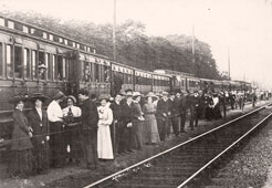 Swindon. Trippers waiting to Embark, 1910