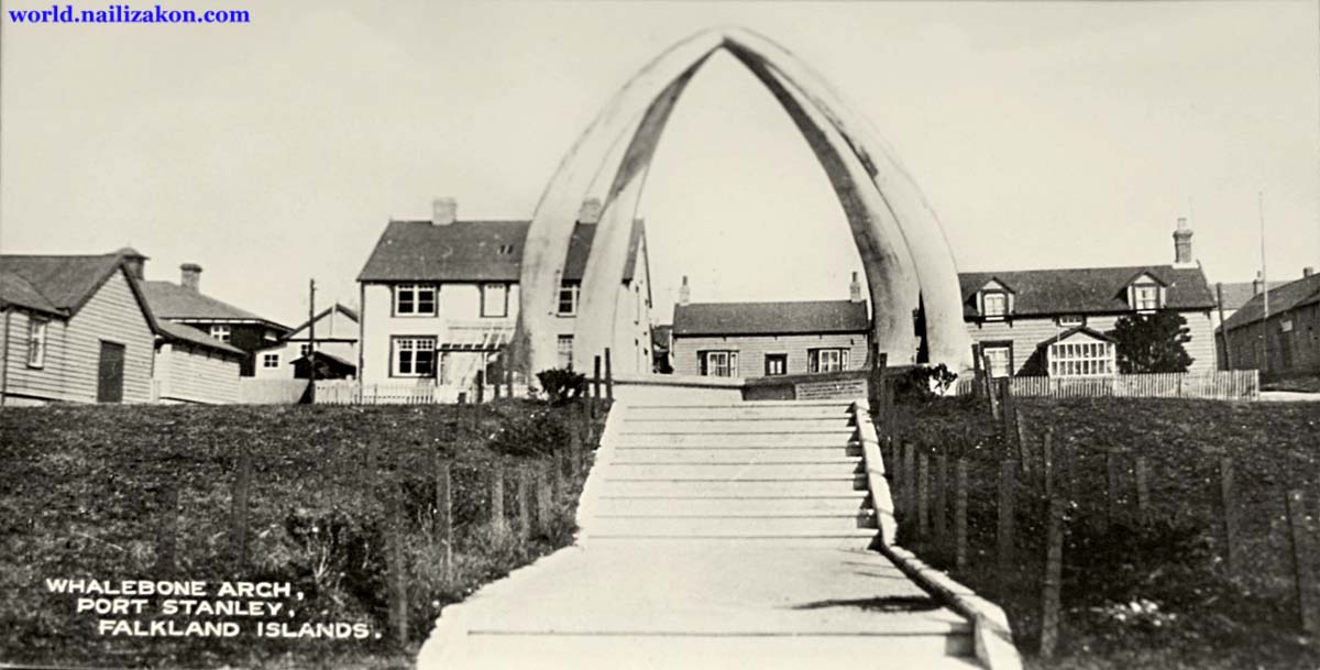 Port Stanley. Whalebone Arch
