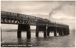 Dundee. Tay Bridge from Riverside Drive