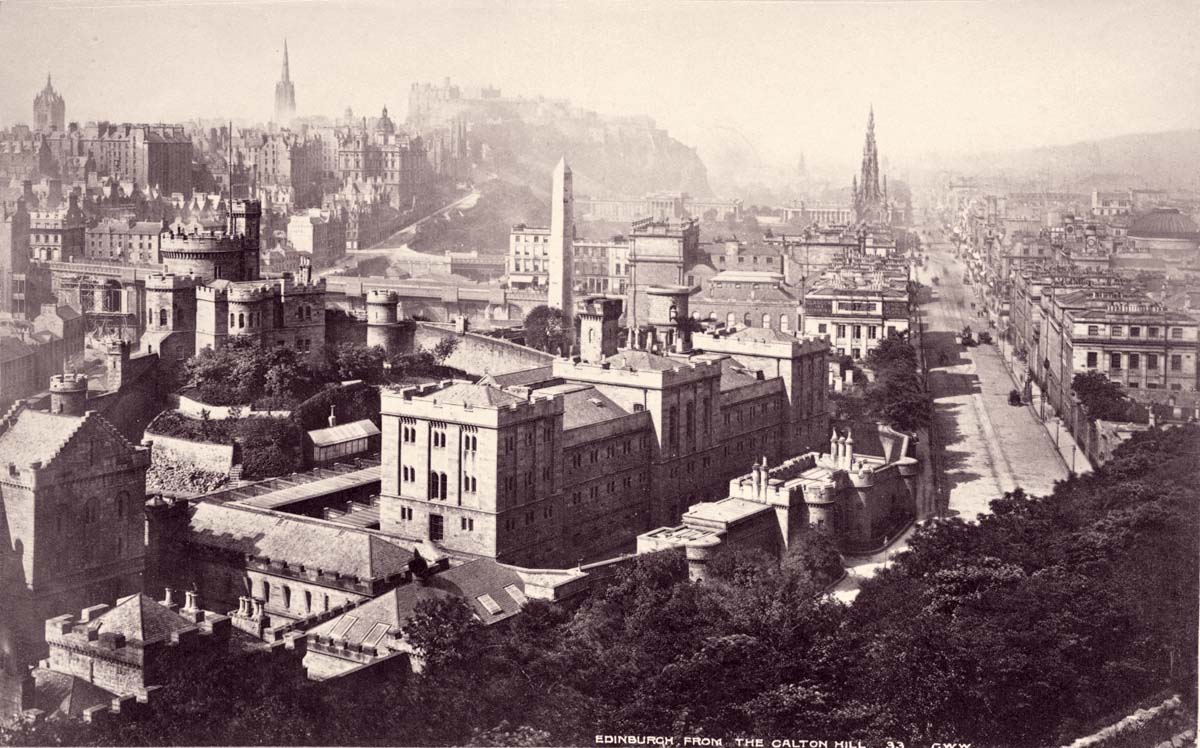 Edinburgh. Panorama of city from Calton Hill, circa 1870