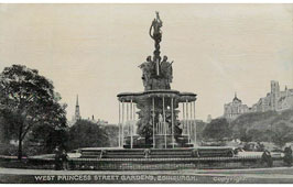 Edinburgh. West Princes Street Gardens - Ross Fountain installed in 1872