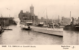 Cardiff. Paddle Steamer 'Gwalia' at Dock
