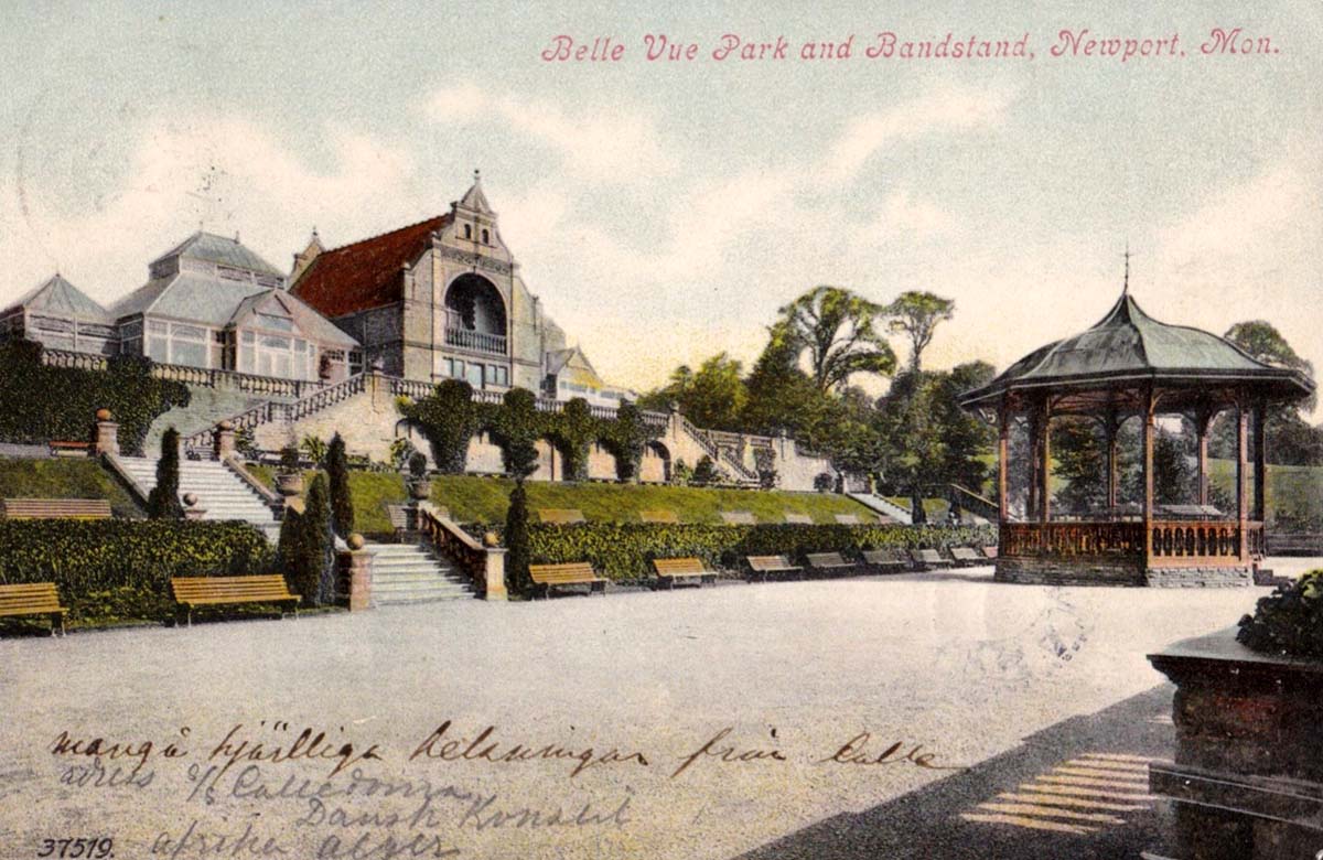 Newport. Belle Vue Park and Bandstand, 1906