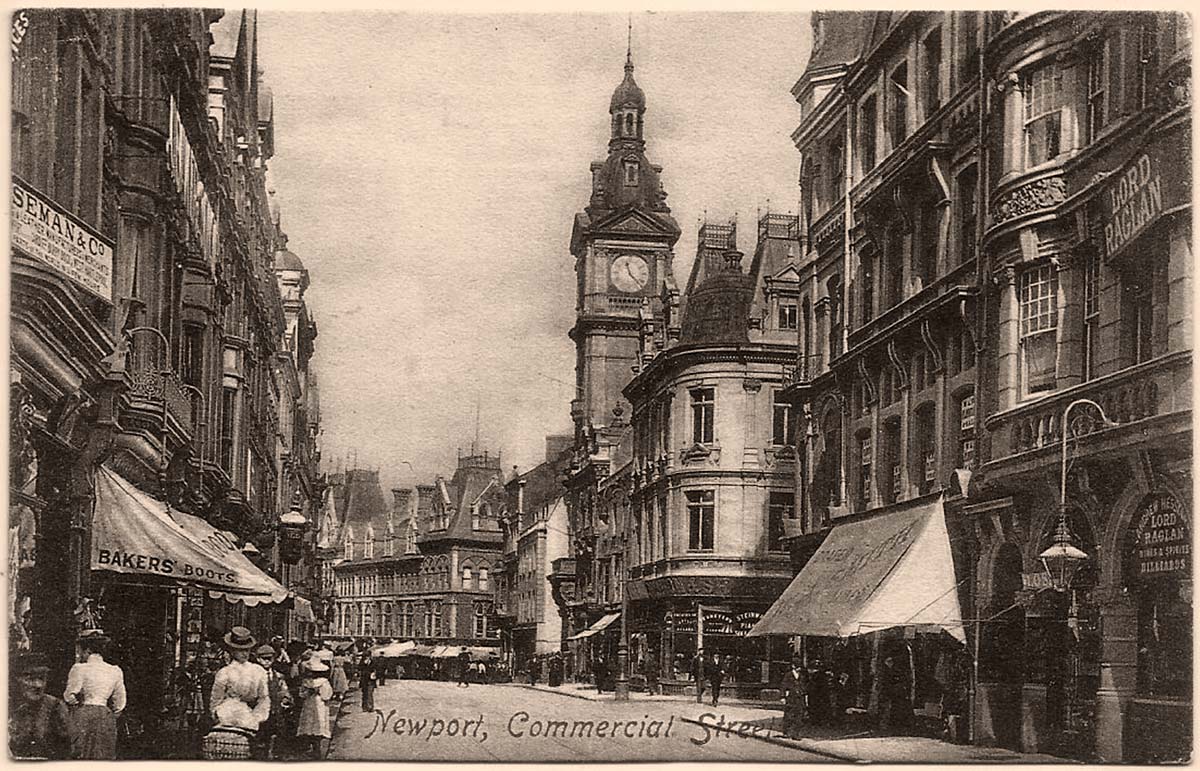 Newport. Commercial street and Town Hall, 1912