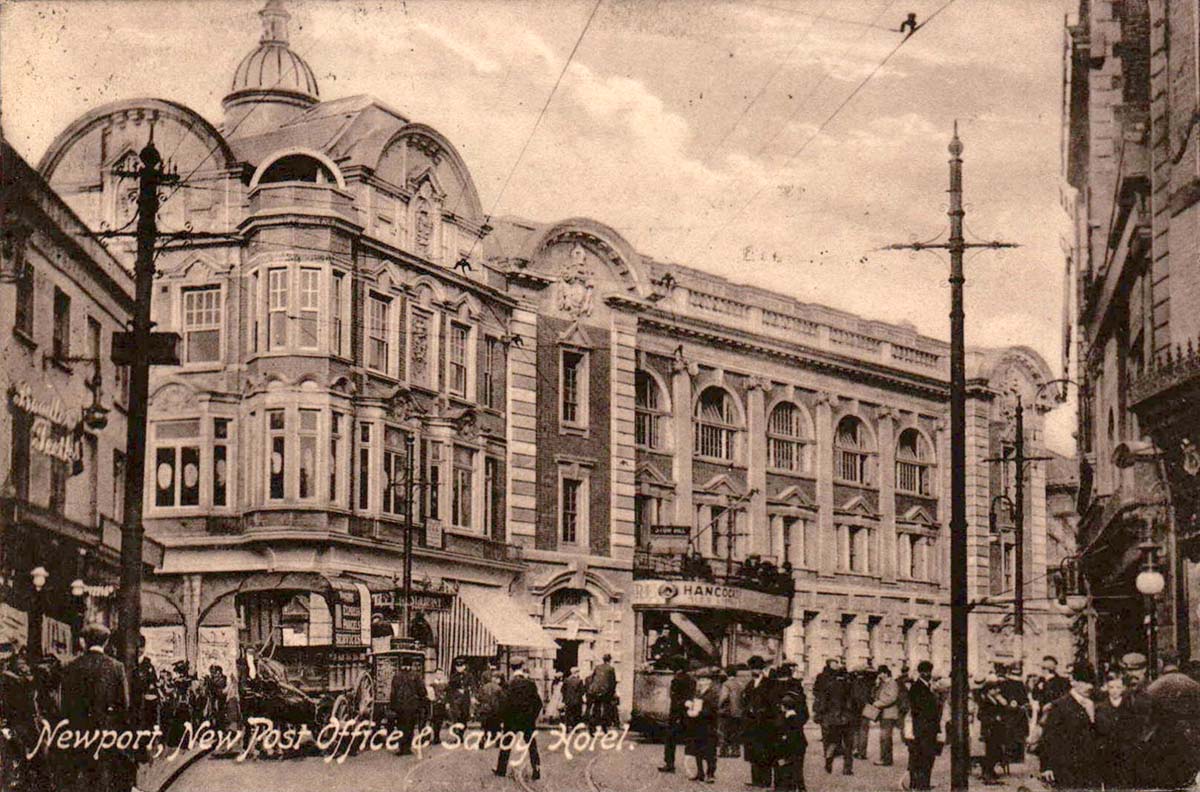 Newport. Savoy Hotel and New Post Office, 1911