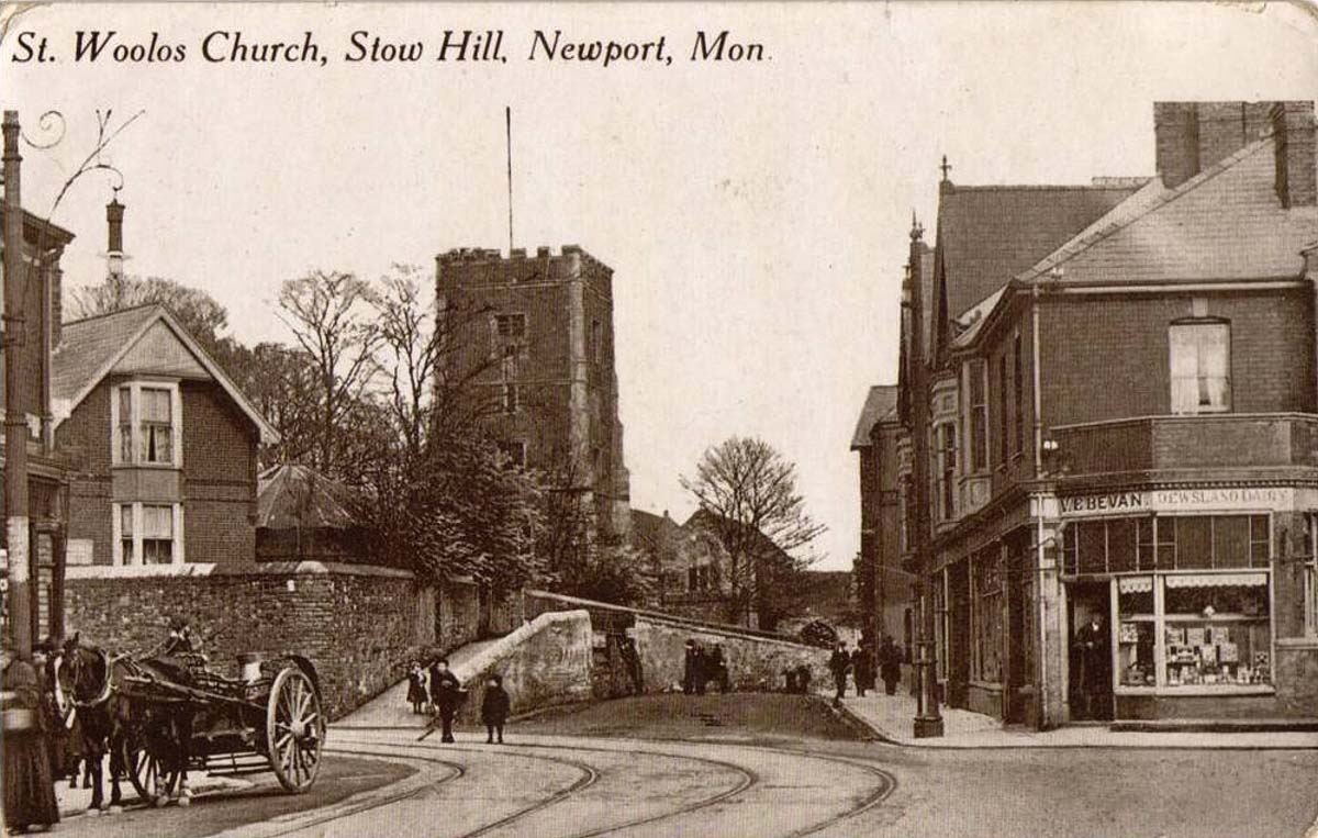 Newport. Stow Hill - St Woolos Church, 1918