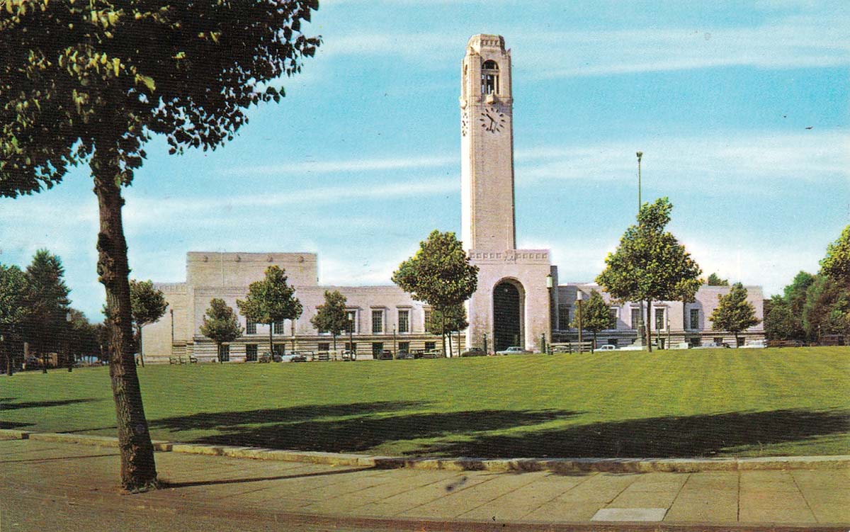 Swansea. Civic Centre, 1974