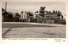 Swansea. Mumbles Tramway, Line up of Cars