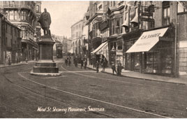 Swansea. Wind Street with Henry Hussey Vivian Monument