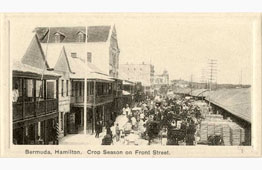 Hamilton. Crop Season on Front Street, Train Station, 1905