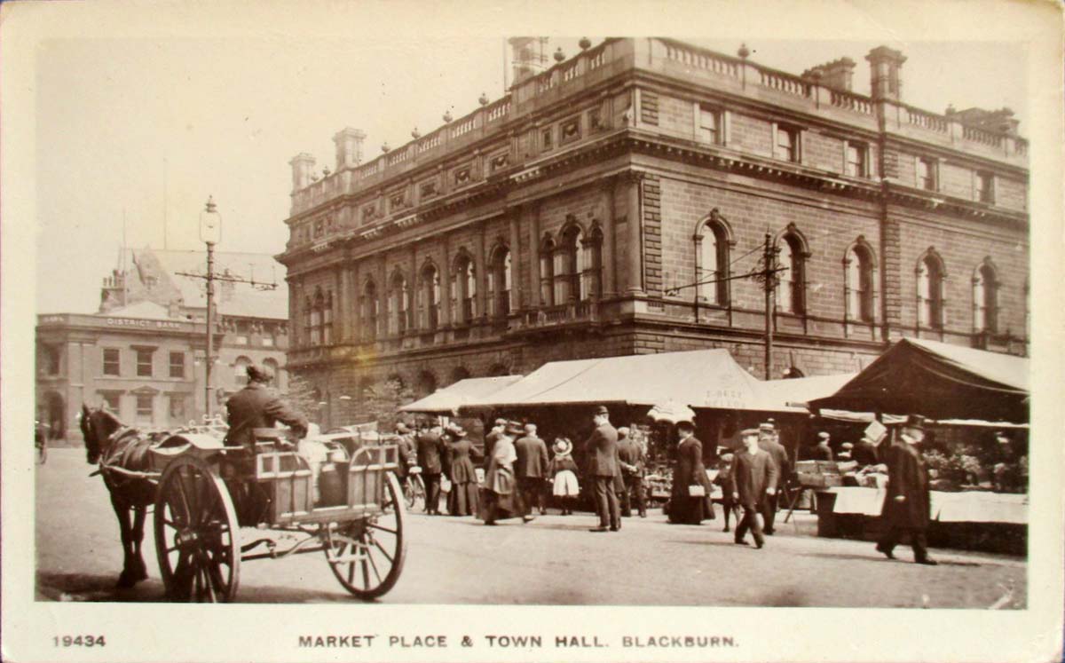 Blackburn. Market Place and Town Hall