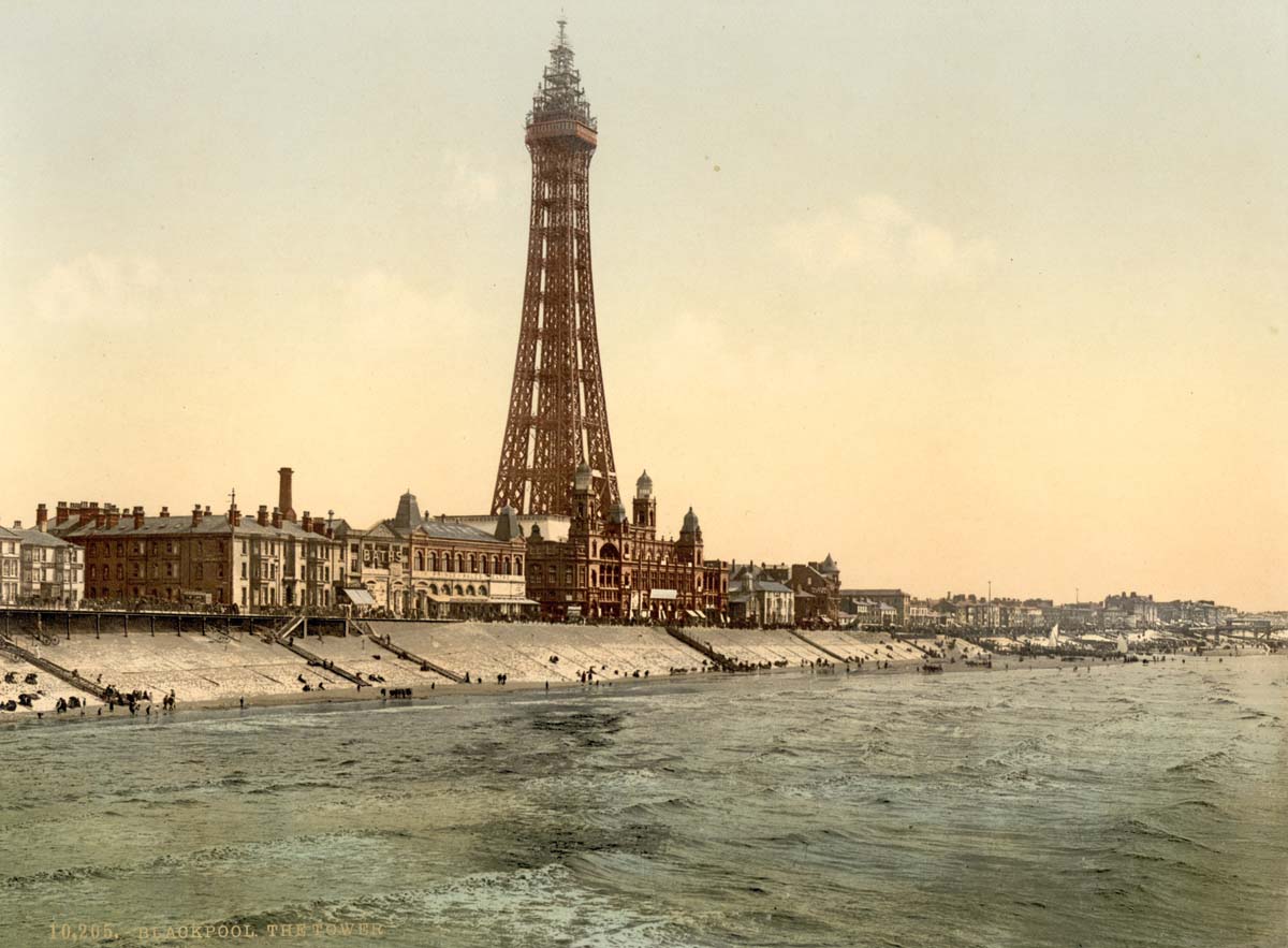 Blackpool. Promenade and Tower from North Pier, circa 1890