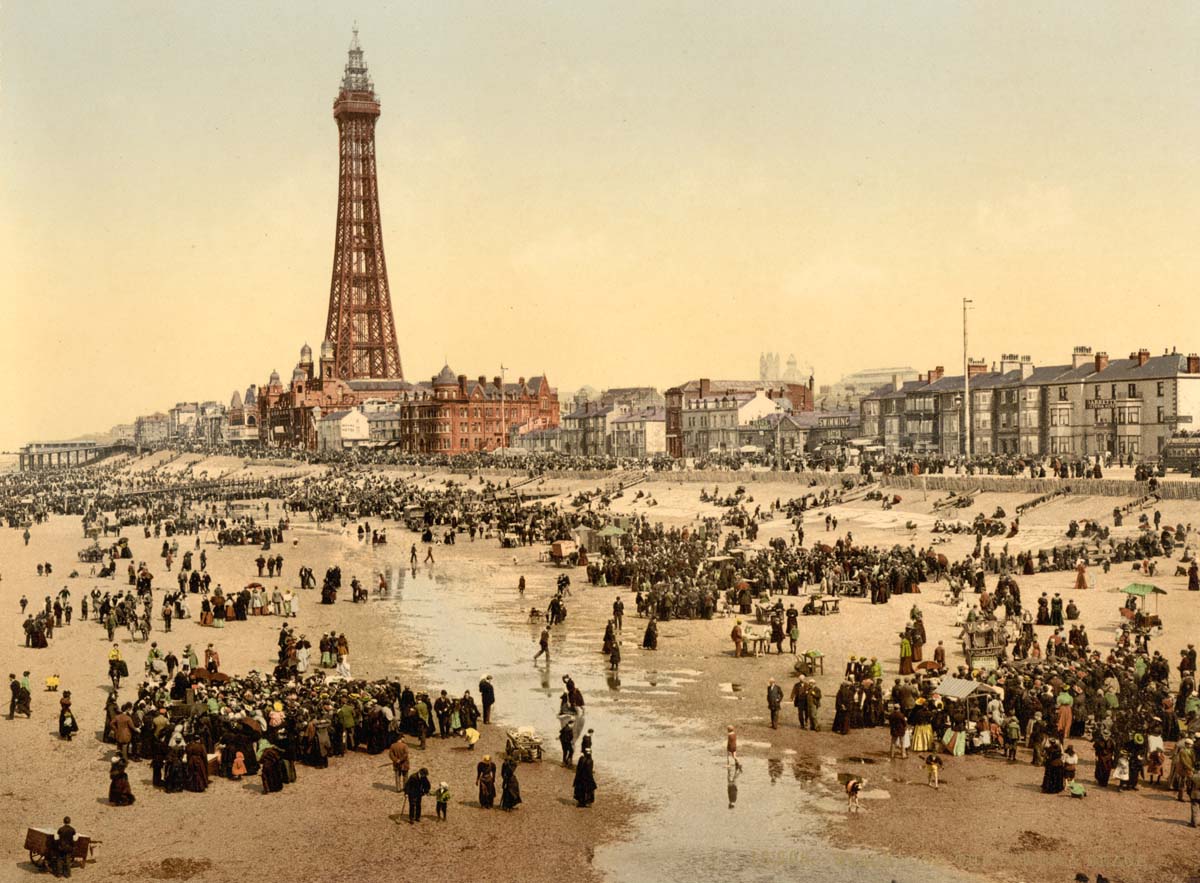 Blackpool. Promenade and Tower from South Pier, circa 1890