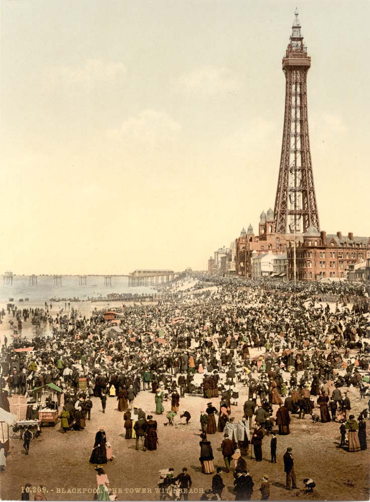 Blackpool. Tower with beach, circa 1890