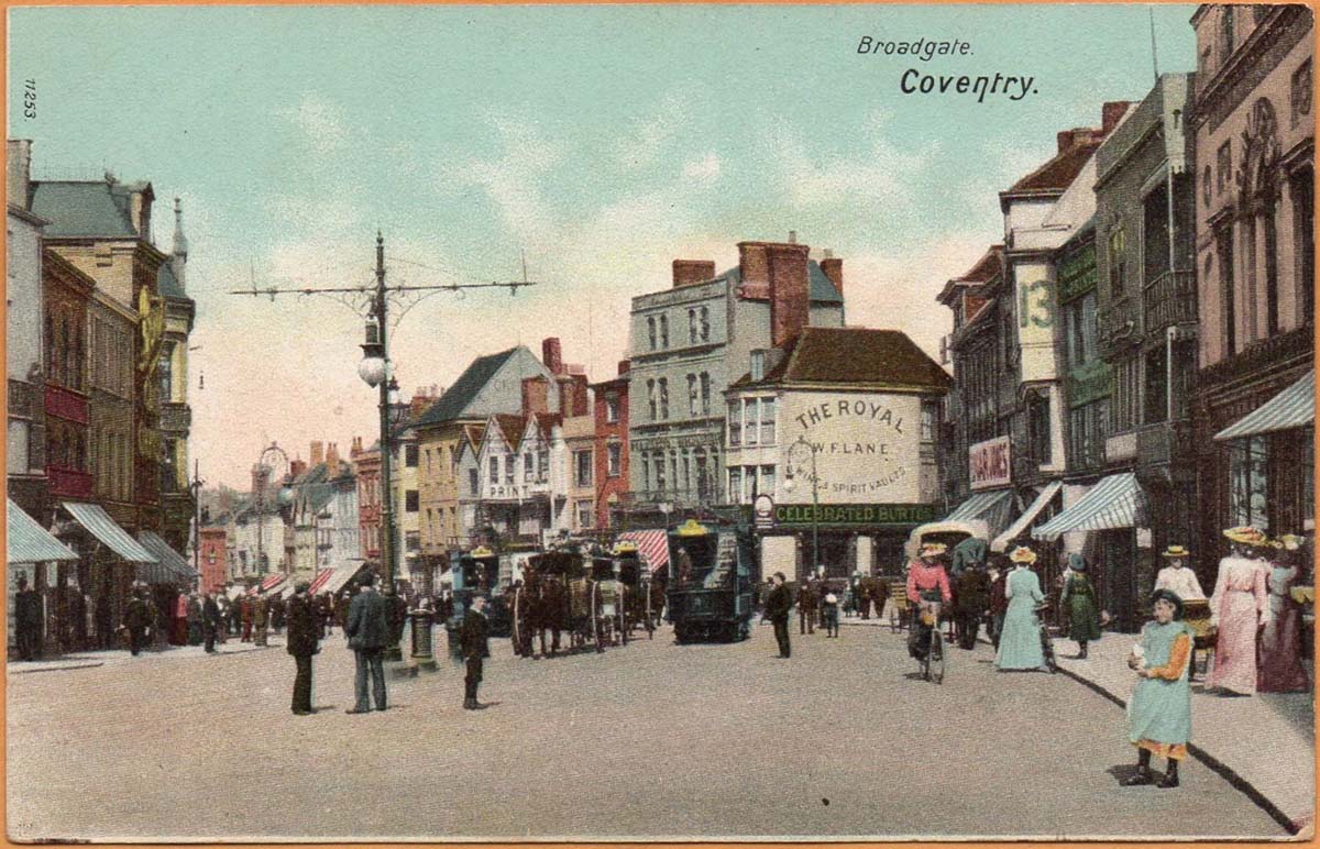 Coventry. Broadgate - historical city center, 1905