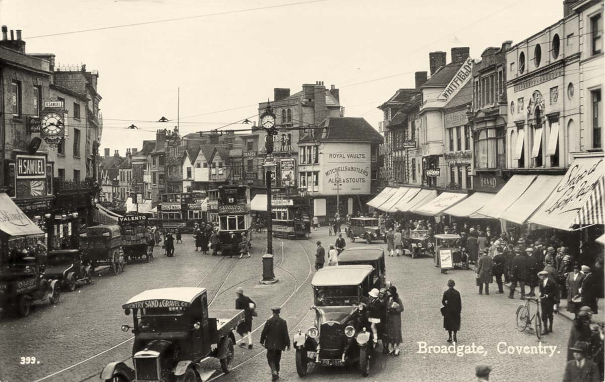 Coventry. Broadgate - historical city center, 1933