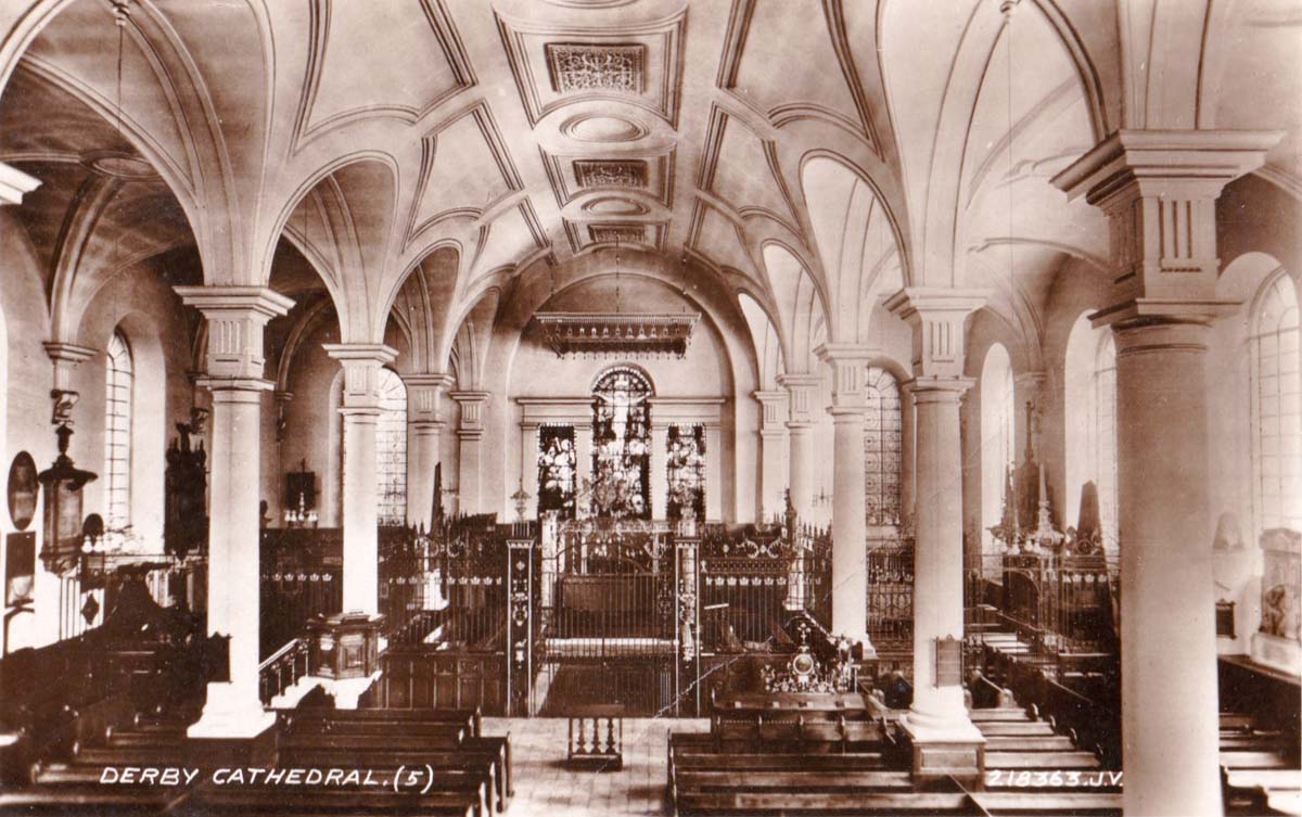 Derby. All Saints Church, interior, 1936