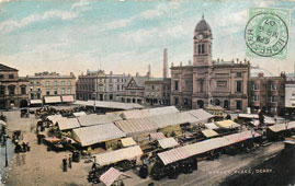 Derby. Market Place and Town Hall, 1907