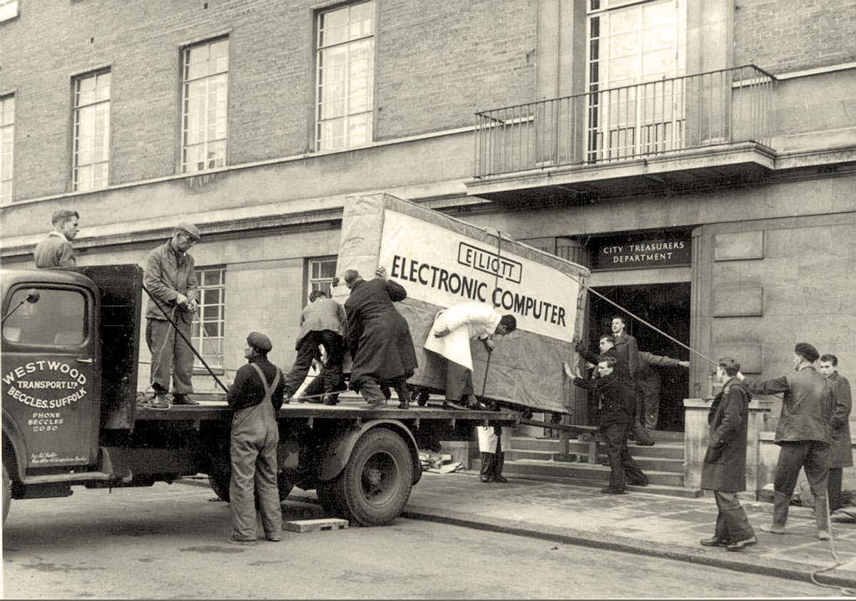 Ipswich. Delivery of computer company 'Elliott Brothers', 1957