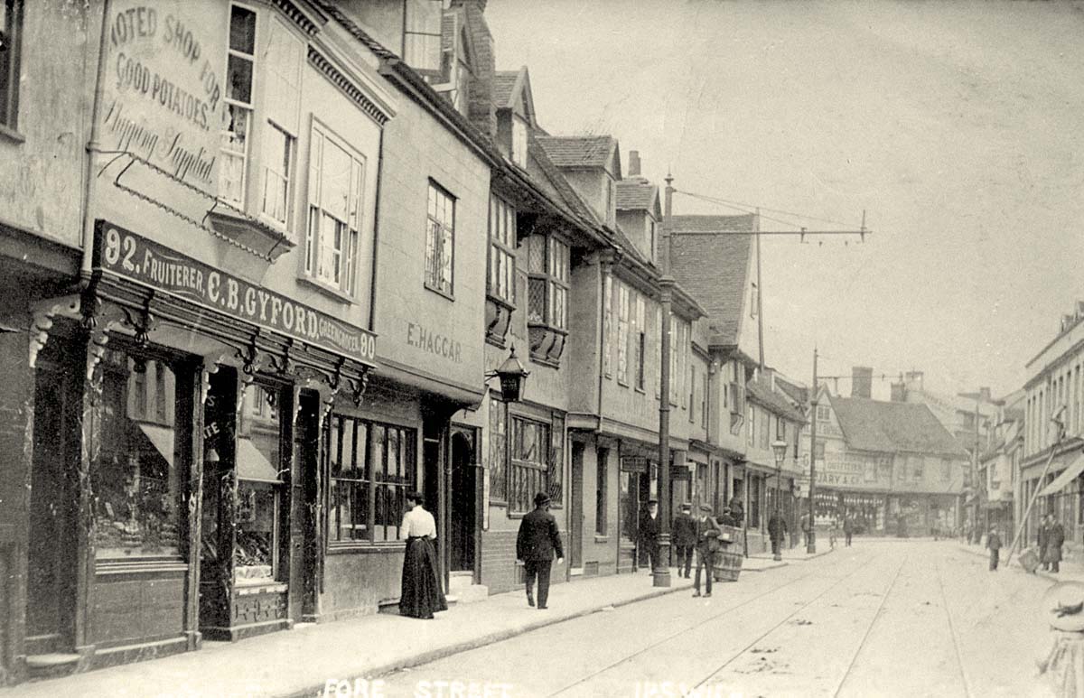 Ipswich. Fore Street shops, circa 1900