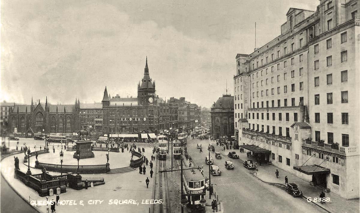 Leeds. Queens Hotel and City Square, circa 1950