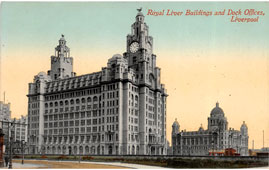 Liverpool. Royal Liver Buildings and Dock Offices, 1913