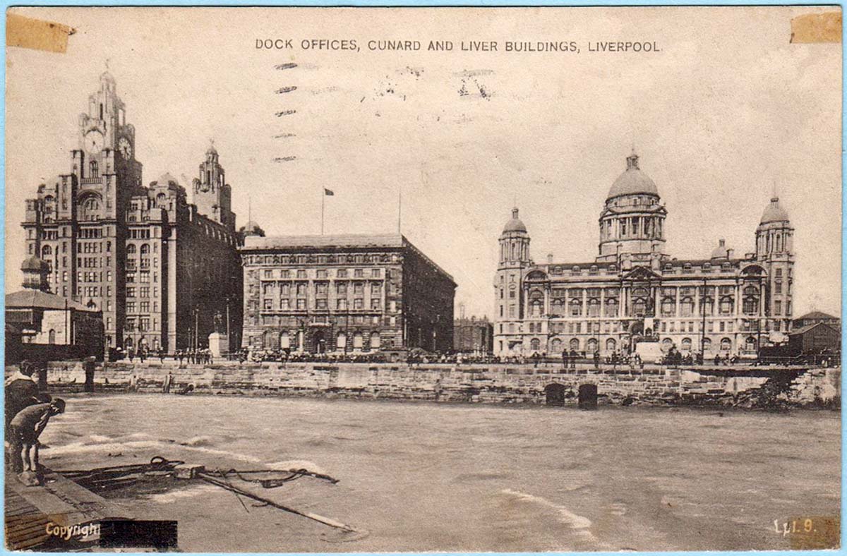 Liverpool. Royal Liver, Cunard Buildings and Dock Offices, 1924