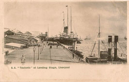 Liverpool. S.S. Teutonic at Landing Stage, 1900s