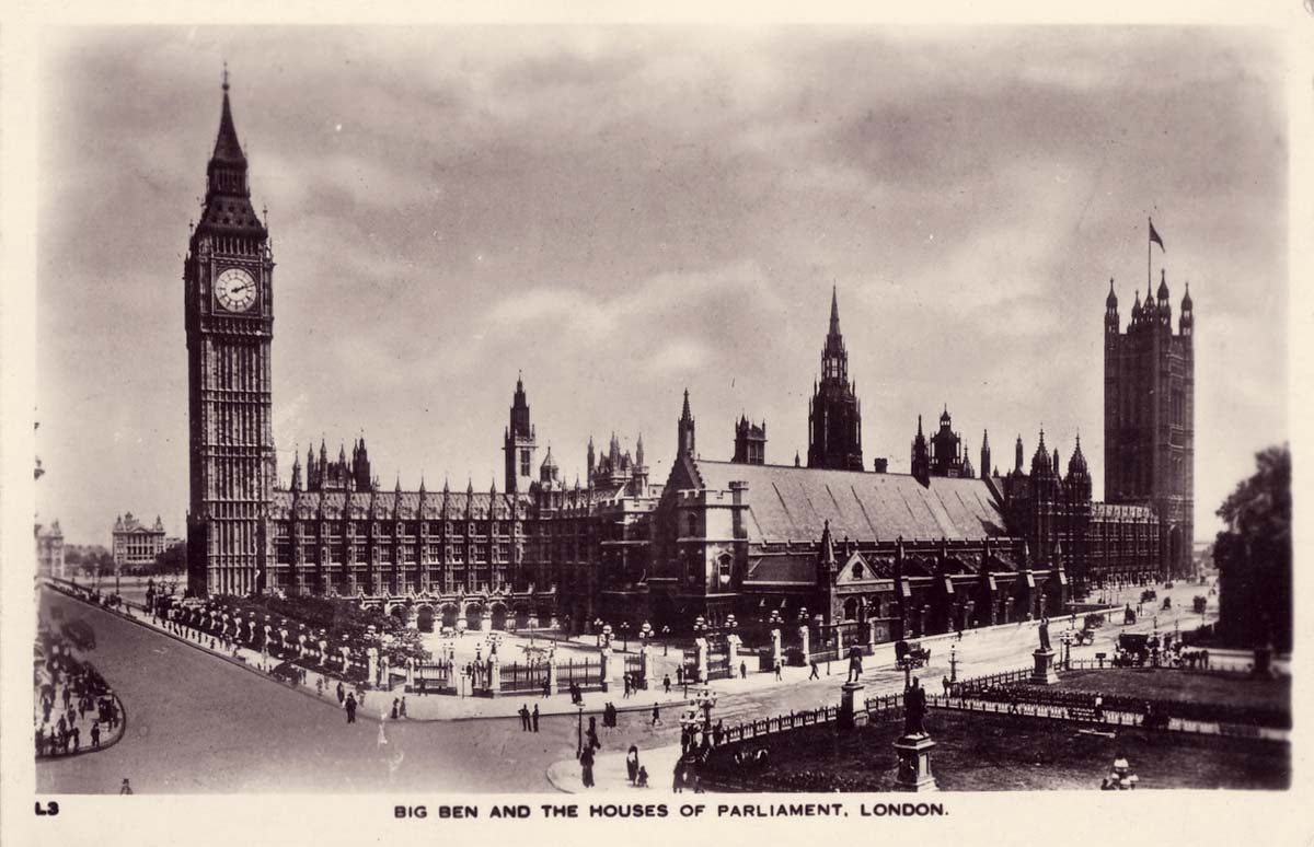 London. Big Ben and the Houses of Parliament, 1933