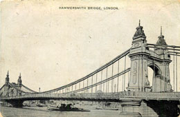 Greater London. Hammersmith Bridge, 1907